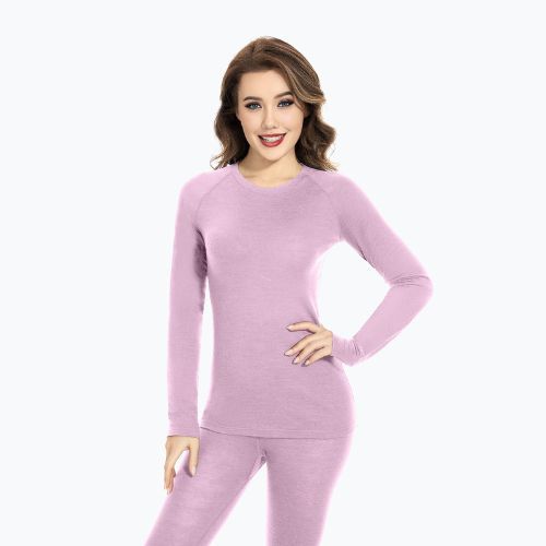 Női termikus fehérnemű szett WOOLCANO Merino SET0543 lila