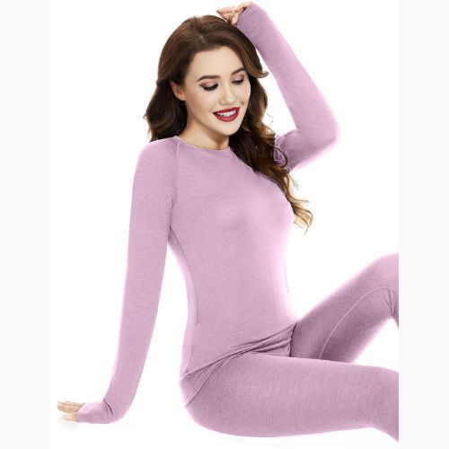 Női termikus fehérnemű szett WOOLCANO Merino SET0543 lila