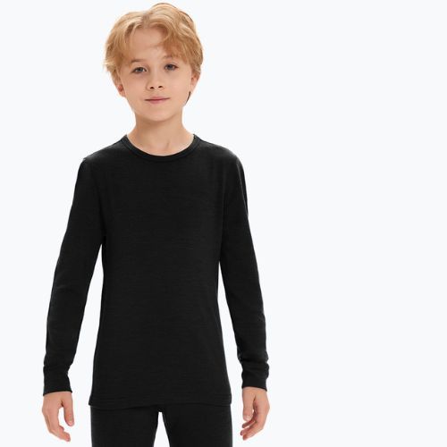WOOLCANO Merino gyermek termikus alsónemű szett SET0683 fekete