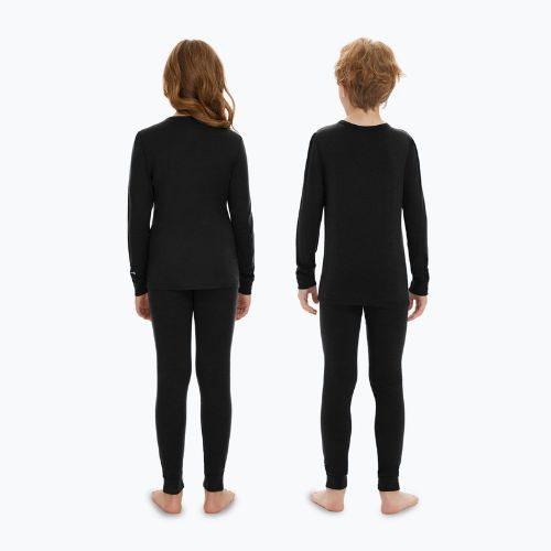 WOOLCANO Merino gyermek termikus alsónemű szett SET0683 fekete