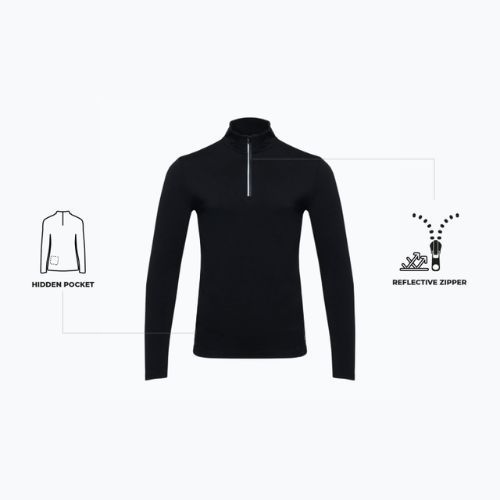 Férfi thermo pulóver WOOLCANO Merino TOP0544 fekete