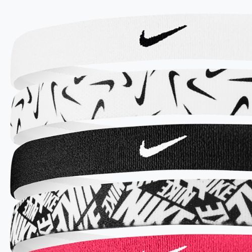 Fejpántok Nike Headbands Printed 6 szt. white/aster pink/black