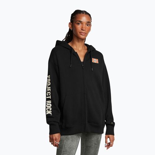Női pulóver Under Armour Project Rock HWT black/silt/team orange Full Zip Hard at Work black/silt/team orange
