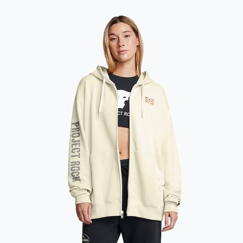 Női pulóver Under Armour Project Rock HWT Full Zip Hard at Work silt/clay green/yellow ochre