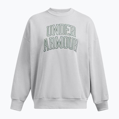 Under Armour női pulóver Icon Heavyweight Terry Oversized Crew mod szürke/erdő zöld