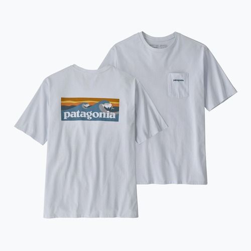Férfi Patagonia Boardshort Logo Pocket T-shirt Responsibili fehér