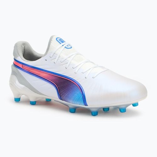 PUMA King Ultimate FG/AG futballcipő puma fehér/kék/szürke/szürke/szürkés fényű futballcipő