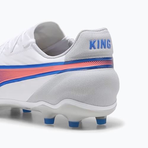 PUMA King Match FG/AG futballcipő puma fehér/kékmáz/szürke/szürke/szürkés fényű futballcipő puma white/bluemazing/flat light grey/sunset glow