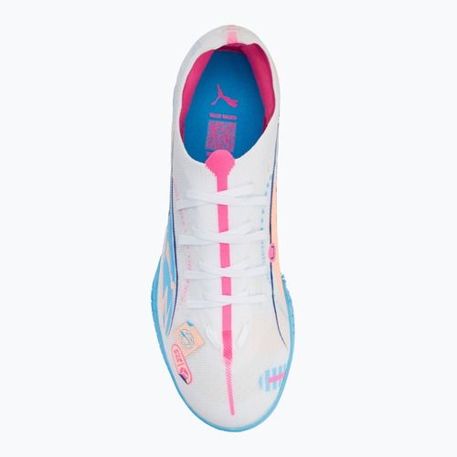 Futballcipő PUMA Ultra 5 Match Vol. Up TT puma white/luminous blue/poison pink/fizzy melon
