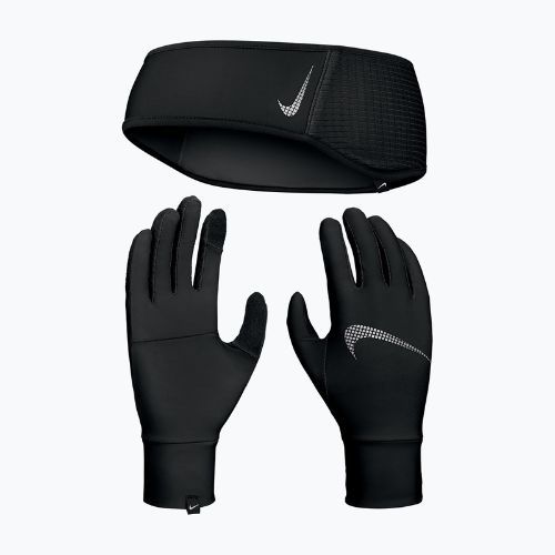 Női pánt + kesztyű készlet Nike Essential Running black/black/silver