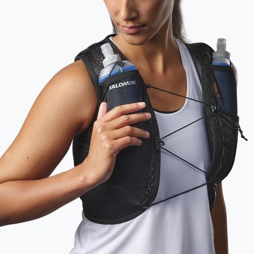 Női Salomon Active Skin 4 fekete/metál futó mellény