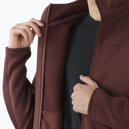 Férfi Salomon Essential Midwarm Fz rum raisin trekking melegítő pulóver