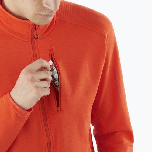 Férfi Salomon Essential Lightwarm FZ trekking pulóver cseresznye paradicsom