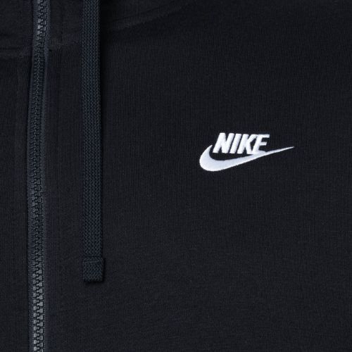 Férfi pulóver Nike Sportswear Club Hoodie FZ black/black/white