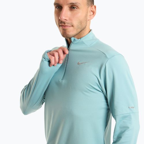 Férfi hosszú ujjú felső futáshoz Nike Dri-FIT Element 1/2-Zip denim turquoise