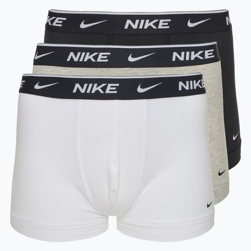 Férfi boxeralsó Nike Everyday Cotton Stretch Trunk 3 pár fehér/szürke heather/fekete