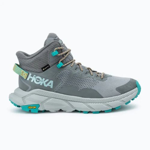 Férfi túrabakancs HOKA Trail Code GTX galaktikus szürke/elektromos aqua