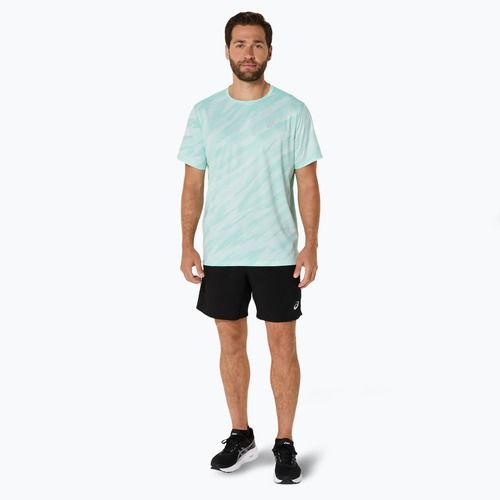 Férfi futópóló ASICS Core All Over Print SS Top oasis green