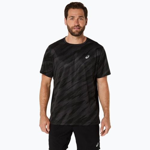 Férfi futópóló ASICS Core All Over Print SS Top performance black