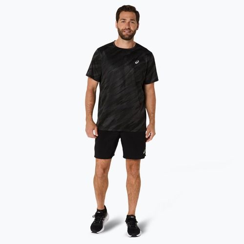 Férfi futópóló ASICS Core All Over Print SS Top performance black