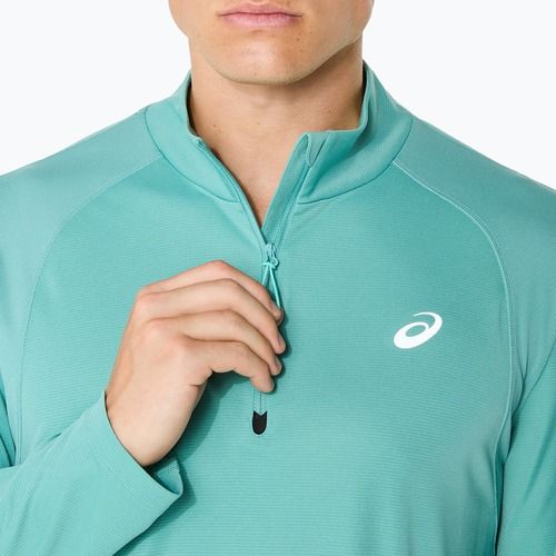 Férfi hosszú ujjú futófelső ASICS Road Lite-Show 1/2 Zip light teal