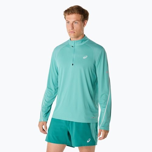 Férfi hosszú ujjú futófelső ASICS Road Lite-Show 1/2 Zip light teal