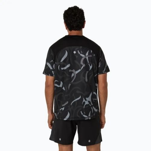 Férfi futópóló ASICS Road All Over Print Top performance black
