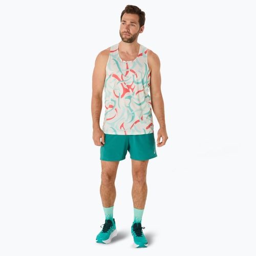 Férfi futótrikó ASICS Road All Over Print Singlet birch