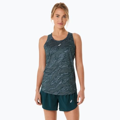 Női futótrikó ASICS Road All Over Print Tank saxon green/light ube