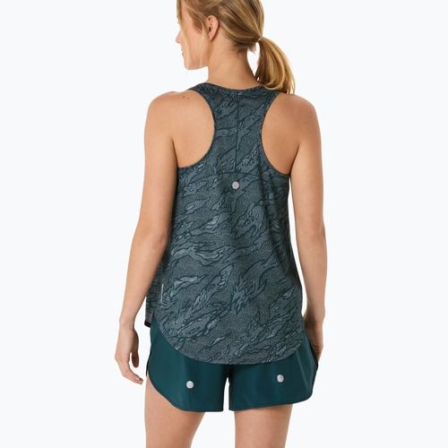 Női futótrikó ASICS Road All Over Print Tank saxon green/light ube