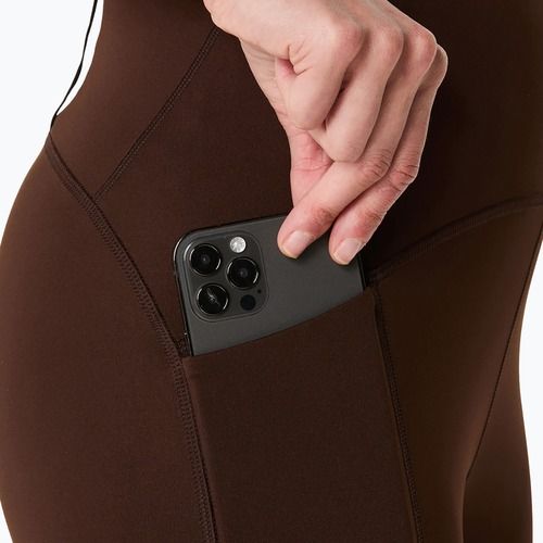 Női ASICS Road High Waist 8IN Sprinter kávés futónadrág, magas derékrész, kávé