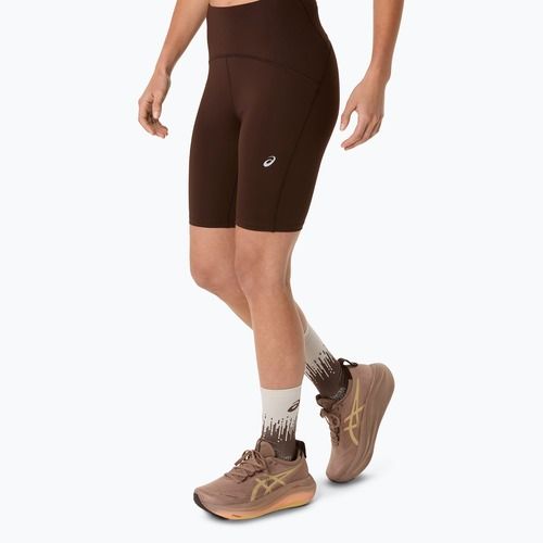 Női ASICS Road High Waist 8IN Sprinter kávés futónadrág, magas derékrész, kávé