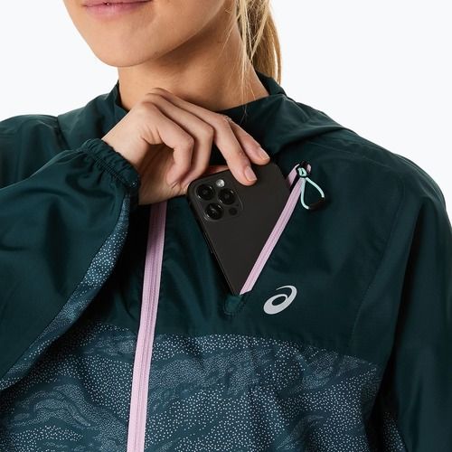Női futókabát ASICS Fujitrail Packable saxon green/light ube