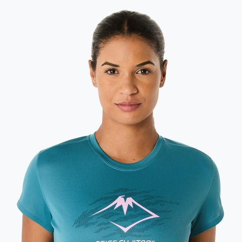 Női futópóló ASICS Fujitrail Logo atlantis blue
