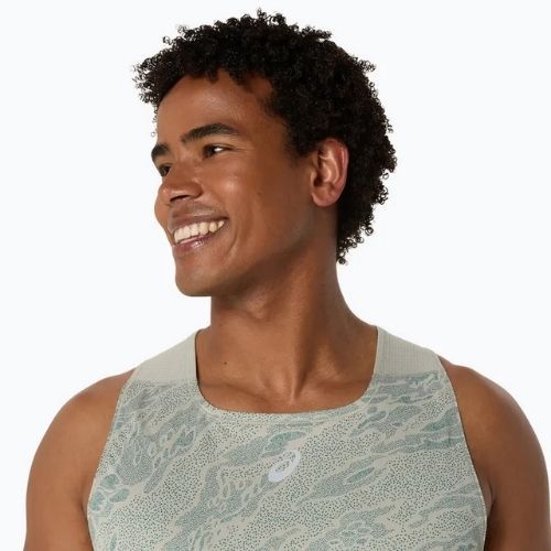 Férfi futótrikó ASICS Fujitrail Singlet white sage/rainy lake