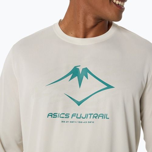 Férfi hosszú ujjú futófelső ASICS Fujitrail Logo birch/white sage/rainy lake