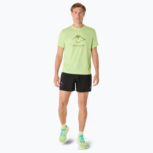 Férfi futópóló ASICS Fujitrail Logo lime green/huddle yellow/cactus