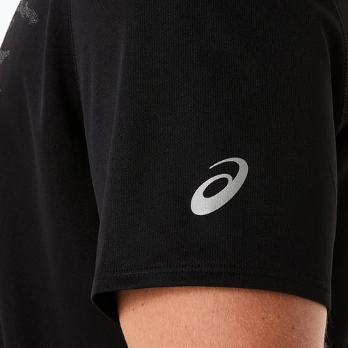 Férfi futópóló ASICS Fujitrail Logo performance black/carbon/coral reef