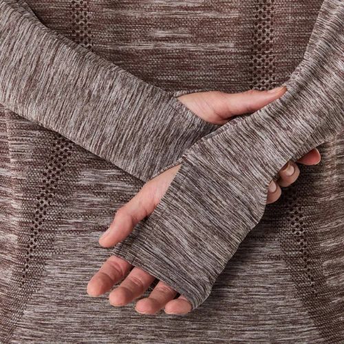 Női hosszú ujjú futófelső ASICS Seamless taupe grey/coffee