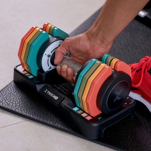 Állítható kézisúlyzó készlet TREXO 2 x 10 kg multicolor