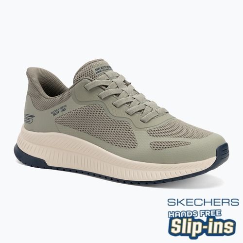 Férfi SKECHERS Bobs Squad 4 oliva színű cipő