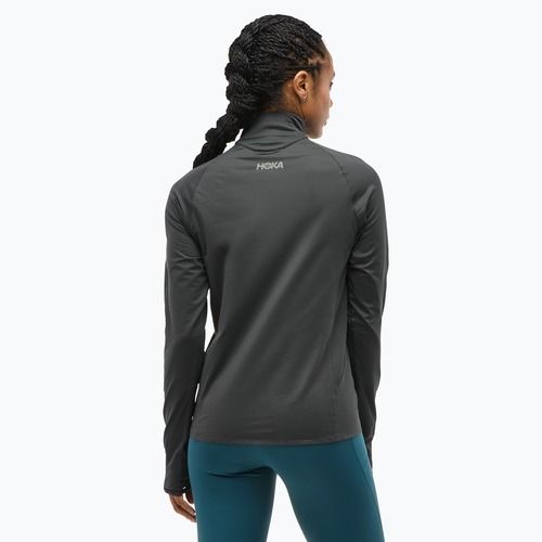 Női futó pulóver HOKA GlideTech Quarter Zip fekete