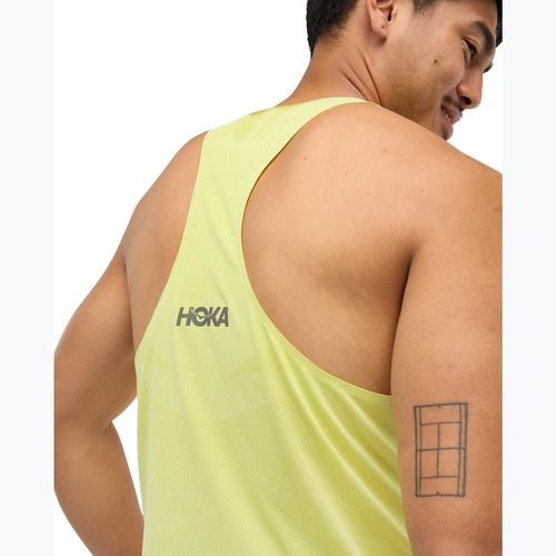 Férfi HOKA Race Singlet hoka citrus futópóló