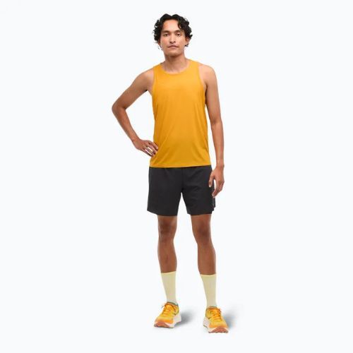 Férfi futó tank top HOKA Airolite Run Tank sárga színű, varsity sárga
