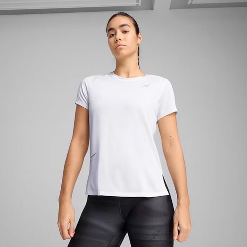 Női futópóló PUMA Run Graphic Mesh Tee puma fehér