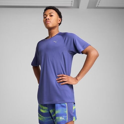 Férfi PUMA Run Velocity Tee Poly kék kristály futópóló