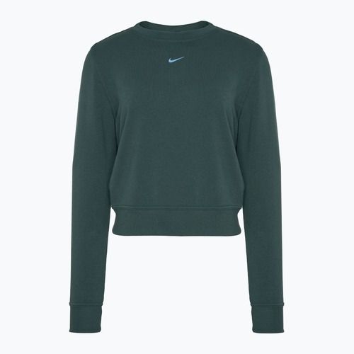 Nike Dri-FIT One Crew Neck francia frottír női pulóver vintage zöld/ fekete
