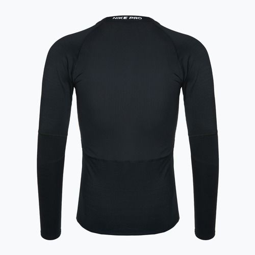 Férfi hosszú ujjú edzőruha Nike Pro Warm LS fekete/fehér