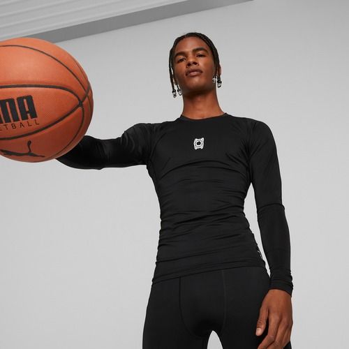 Férfi kosárlabda hosszú ujjú PUMA Hoops Team Top Baselayer puma black