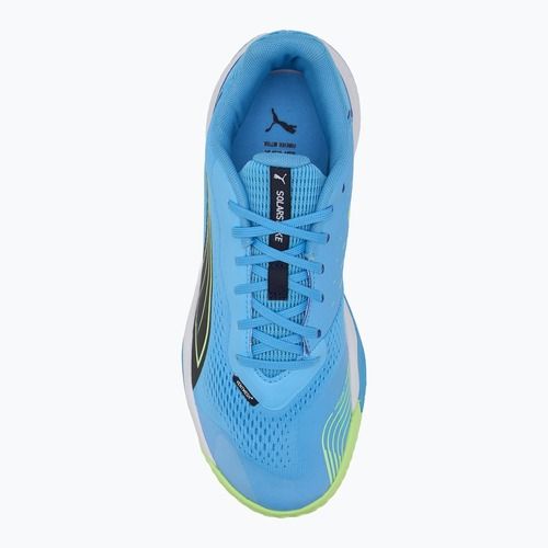 Férfi beltéri sportcipő PUMA Solarstrike III luminous blue/club navy/fizzy alma
